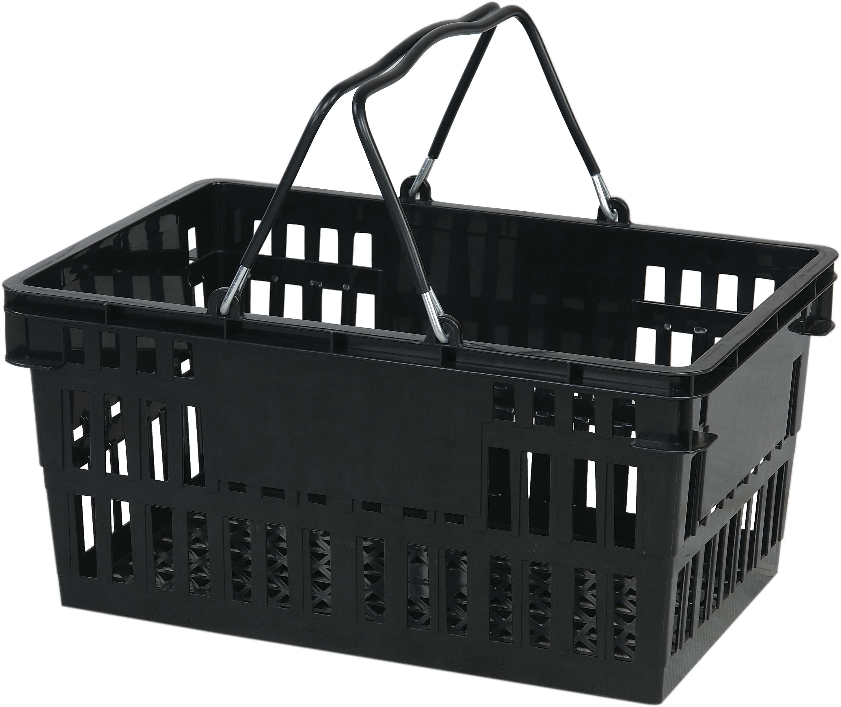 Versacart Wire Handle Hand Basket, 26 Liter, Black, 12 Baskets/Pack (206-26L WHBLK12)