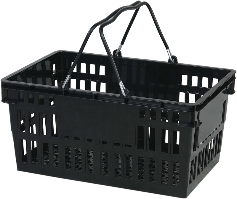 Versacart Wire Handle Hand Basket, 26 Liter, Black, 12 Baskets/Pack (206-26L WHBLK12)