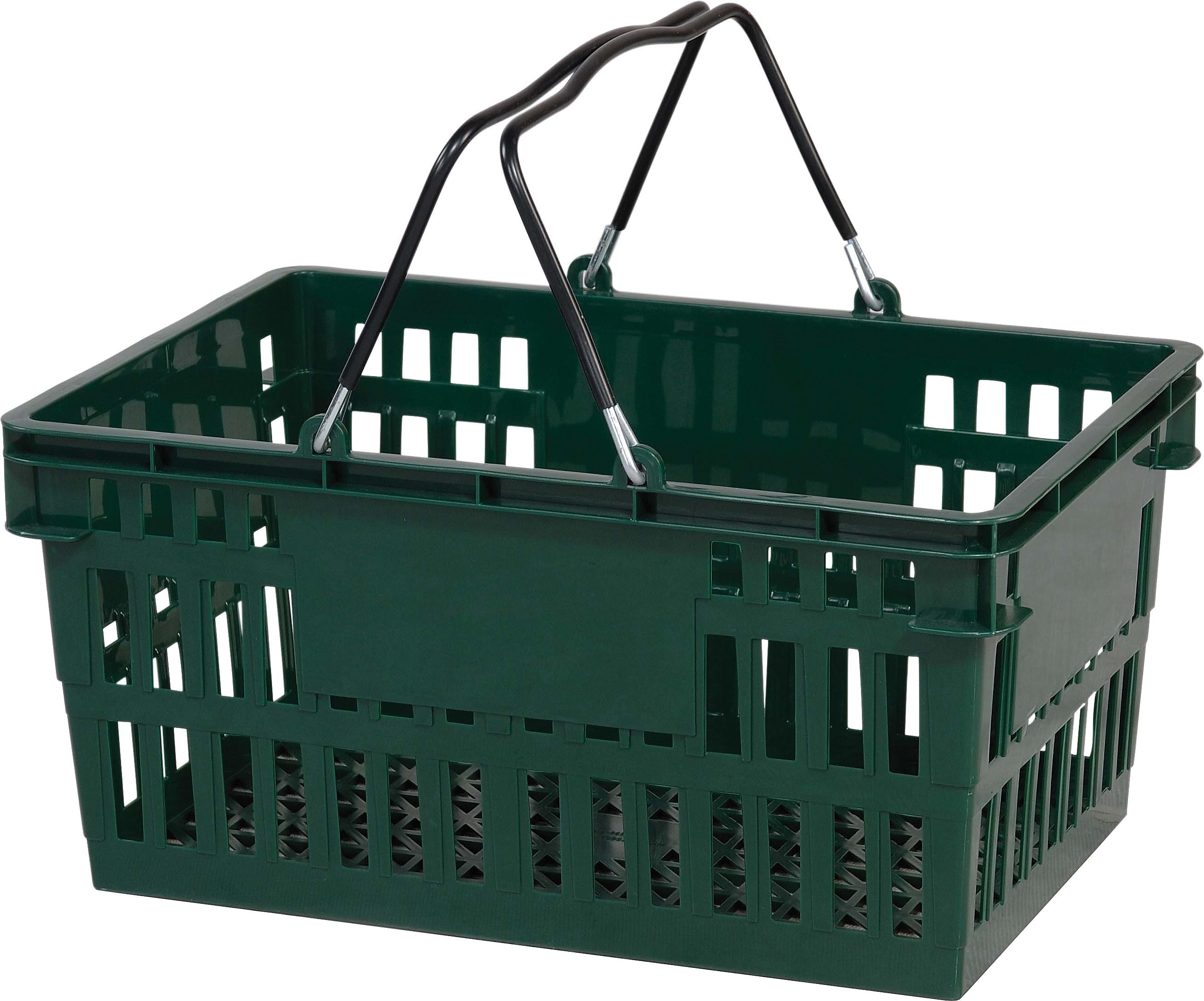 Versacart Wire Handle Hand Basket, 26 Liter, Dark Green, 12 Baskets/Pack (206-26LWHDGN12)