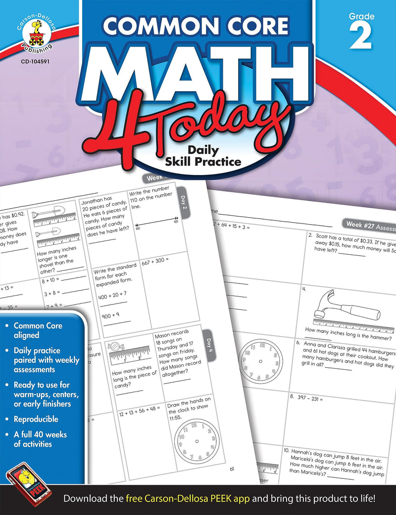 Carson-Dellosa™ Common Core Math 4 Today Workbook, Grade 2