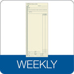 TOPS Weekly Time Cards, 8.25" x 3.37", 500/Box (1261)