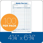 TOPS® Weekly Time Cards, 6 3/4" x 4 1/4", 1/Ea
