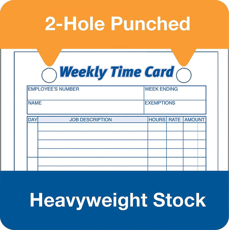 TOPS® Weekly Time Cards, 6 3/4" x 4 1/4", 1/Ea