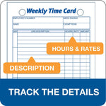 TOPS® Weekly Time Cards, 6 3/4" x 4 1/4", 1/Ea