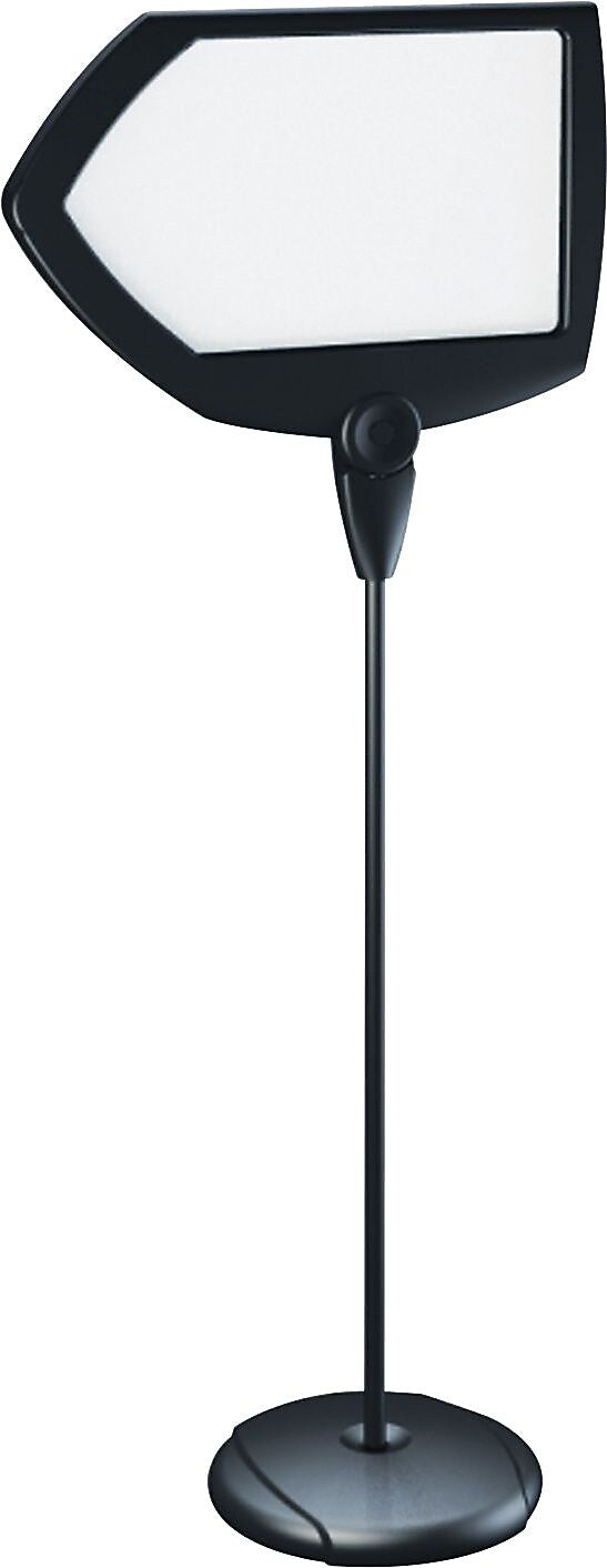MasterVision Floor Stand Sign Holder, Arrow, 63"H Adjustable, 25" x 17" Sign, Steel Frame, Black (BVCSIG01010101)