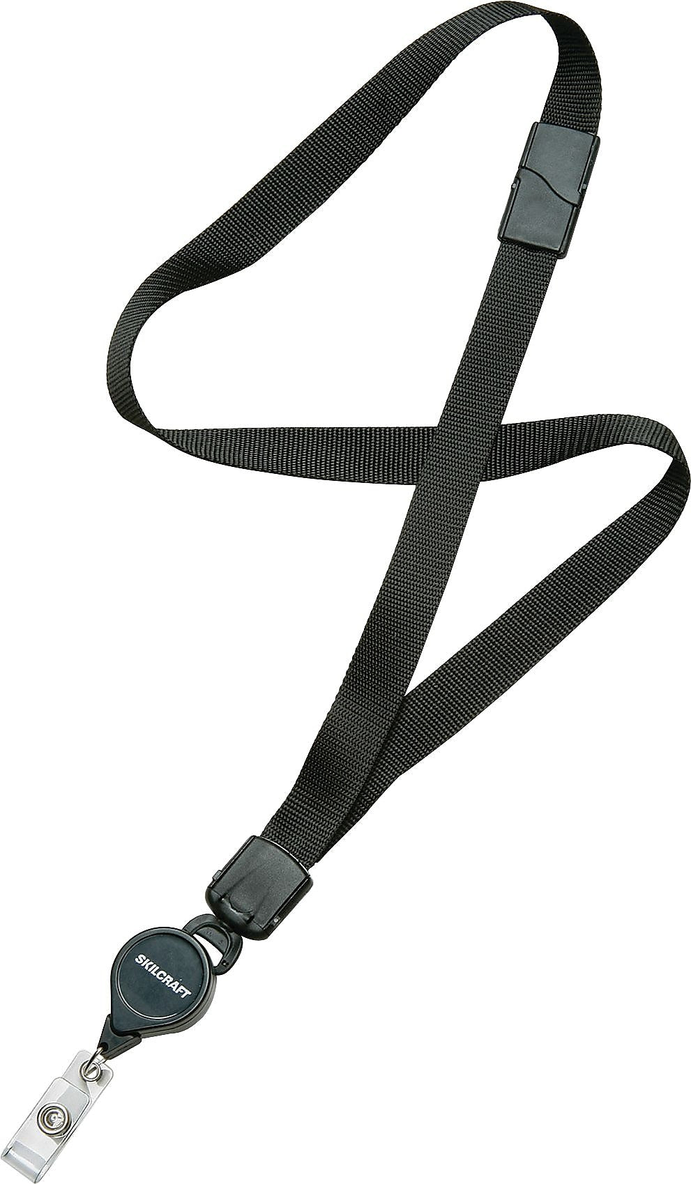 AbilityOne SKILCRAFT Neck Lanyard w/ Identification Reel - Black