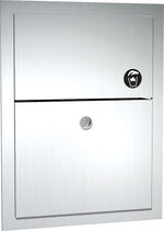 ASI® Recessed Dual Access Sanitary Napkin Disposal, Stainless Steel, 17 1/4"H x 4 1/4"W x 13"D