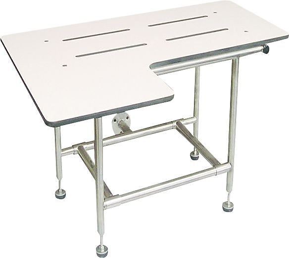 ASI® L-Shaped Phenolic Shower Seat, 4 Leg, Fold-Up, 17"H x 33-1/2"L