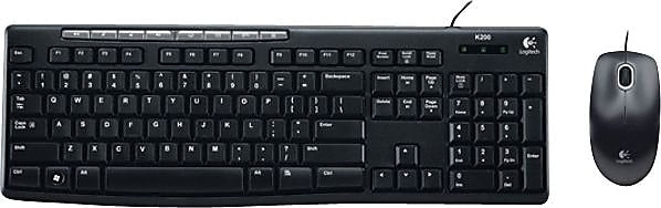 Logitech Media Combo MK200 Ergonomic Keyboard and Mouse, Black (920-002714)