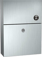 ASI® End Stall Sanitary Napkin Disposal, Surface Mounted, Stainless Steel, 15 1/4"H x 4"W x 11"D