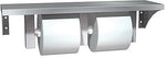 ASI® Double Toilet Tissue Holder with Shelf, Stainless Steel, 18" x 5"