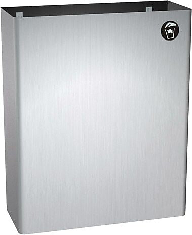 ASI® Waste Receptacle, Stainless Steel, 17"H x 6 1/2"W x 14"D