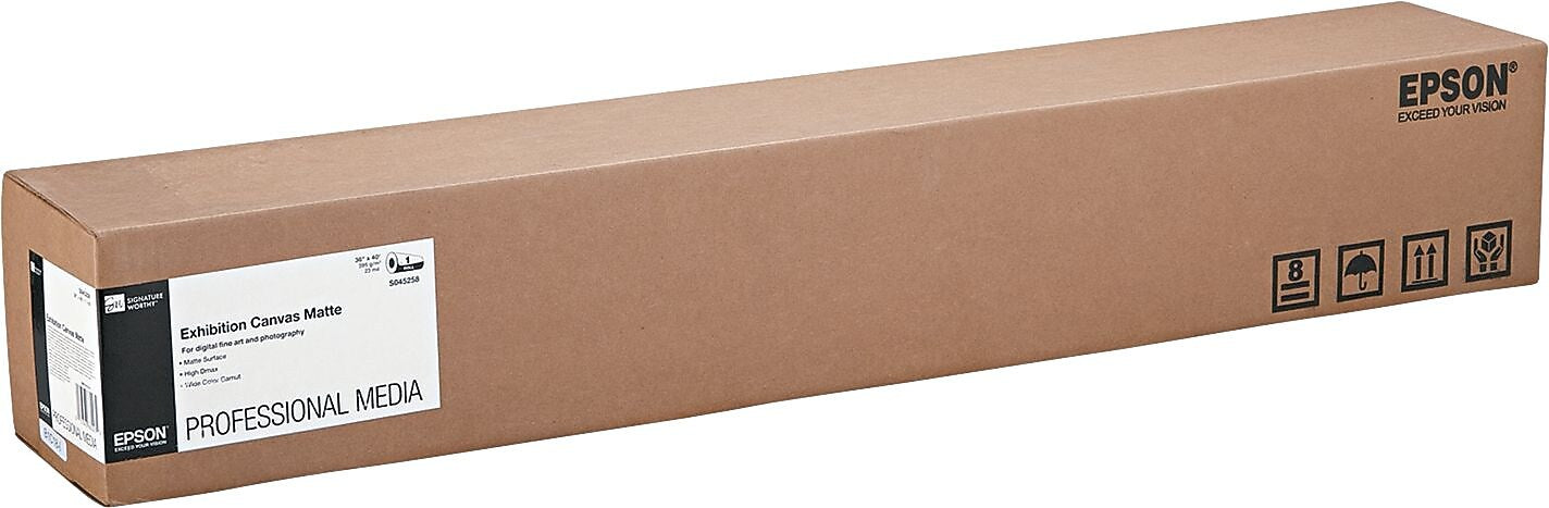 Epson Professional Exhibition Wide Format Canvas Paper, 36" x 40', Matte Finish (EPSS045258)
