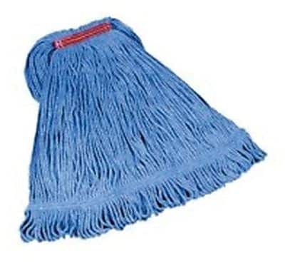 Rubbermaid Commercial Products Super Stitch 24 oz. Blend Wet Mop, 1" Headband, Blue, 6/Carton (FGD21306BL00)