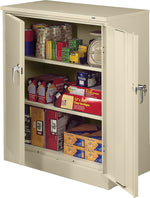 Tennsco Deluxe Counter-Height Storage Cabinet with Double Hinge Doors, 3-Shelf, Putty, 42"H x 36"W x 18"D