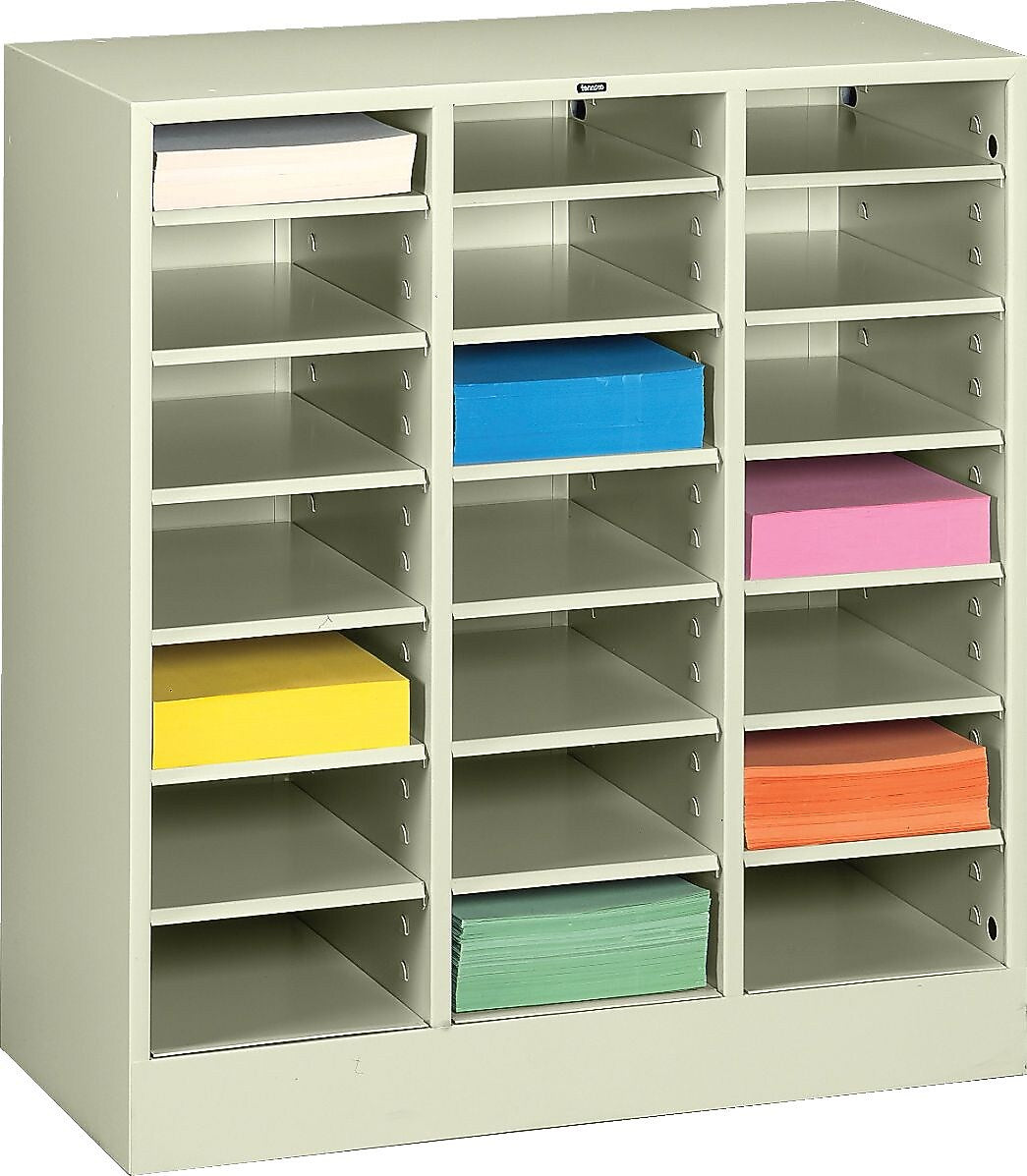 Tennsco 21-Compartment Literature Organizers, 30.6", Putty (TNN-5075PY)