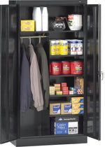 Tennsco Standard Combination Cabinet, 6-Shelf, 1 Closet, Black, 72"H x 36"W x 24"D