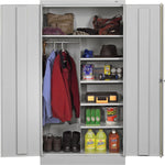 Tennsco Standard Combination Cabinet with Double Hinge Doors, 6-Shelf, 1 Closet, Light Grey, 72"H x 36"W x 24"D