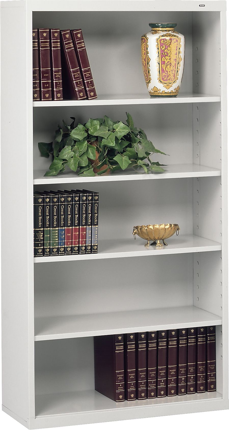 Tennsco 66"H 5-Shelf Welded Bookcase, Light Grey (TNN-B66LGY)