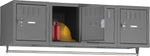 Tennsco Four Person Wall Mounted Box Lockers, 4 Lockers, Medium Grey, 12"H x 48"W x 18"D