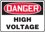 Accuform 10" x 14" Vinyl Electrical Sign "DANGER HIGH VOLTAGE", Red/Black On White (MELC114VS)