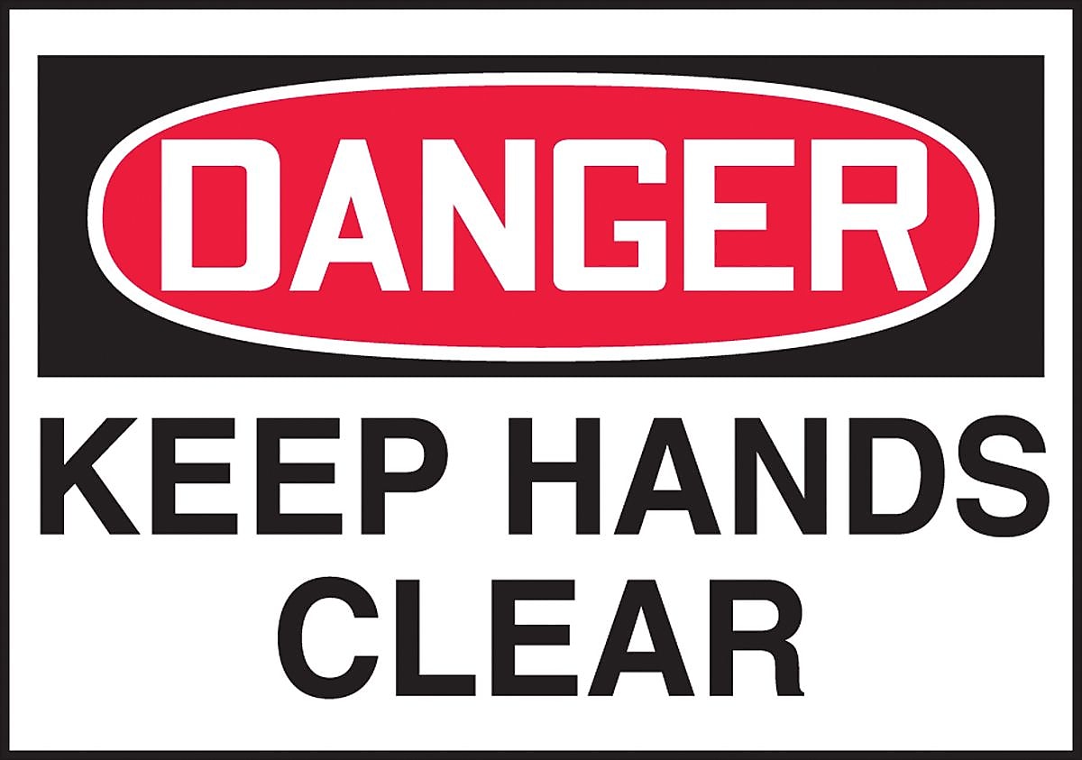 Accuform 3 1/2" x 5" Adhesive Vinyl Safety Label "DANGER KEEP..", Red/Black On White, 5/Pack (LEQM279VSP)