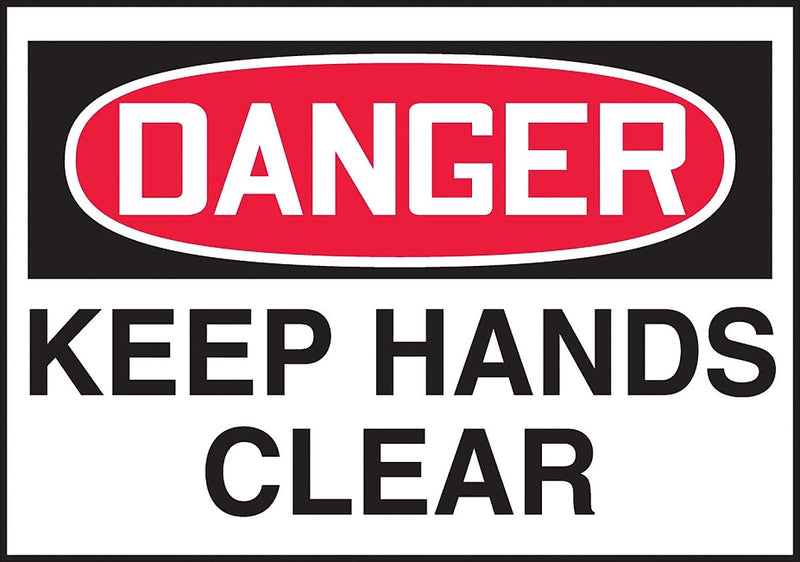 Accuform 3 1/2" x 5" Adhesive Vinyl Safety Label "DANGER KEEP..", Red/Black On White, 5/Pack (LEQM279VSP)