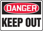Accuform 10" x 14" Aluminum Safety Sign "DANGER KEEP OUT", Red/Black On White (MADM064VA)