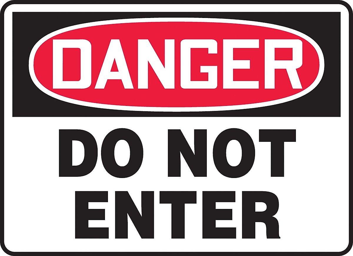 Accuform 10" x 14" Vinyl Safety Sign "DANGER DO NOT ENTER", Red/Black On White (MADM139VS)