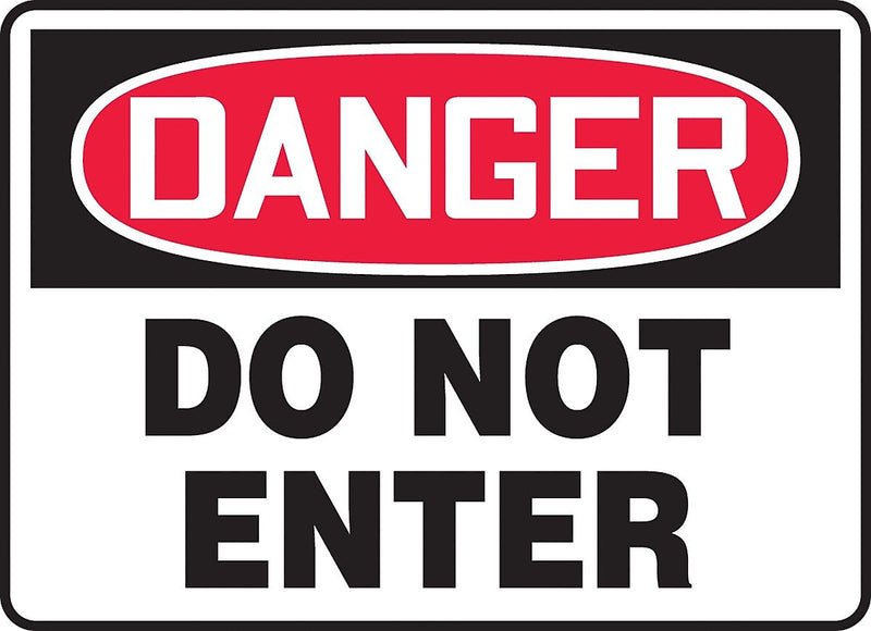 Accuform 10" x 14" Vinyl Safety Sign "DANGER DO NOT ENTER", Red/Black On White (MADM139VS)