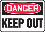 Accuform 7" x 10" Vinyl Safety Sign "DANGER KEEP OUT", Red/Black On White (MATR111VS)