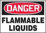 Accuform 7" x 10" Adhesive Vinyl Safety Sign "DANGER FLAMMABLE LIQUIDS", Red/Black On White (MCHG101VS)