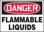 Accuform 10" x 14" Aluminum Safety Sign "DANGER FLAMMABLE LIQUIDS", Red/Black On White (MCHG102VA)