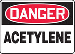 Accuform 10" x 14" Aluminum Safety Sign "DANGER ACETYLENE", Red/Black On White (MCHL174VA)