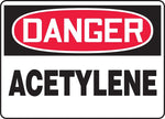 Accuform 7" x 10" Adhesive Vinyl Safety Sign "DANGER ACETYLENE", Red/Black On White (MCHL196VS)