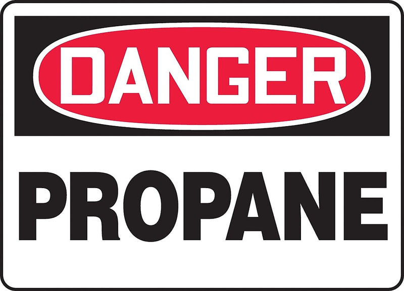 Accuform 10" x 14" Adhesive Vinyl Safety Sign "DANGER PROPANE", Red/Black On White (MCHL206VS)