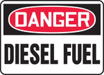 Accuform 7" x 10" Adhesive Vinyl Safety Sign "DANGER DIESEL FUEL", Red/Black On White (MCHL224VS)