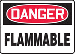 Accuform 10" x 14" Adhesive Vinyl Safety Sign "DANGER FLAMMABLE", Red/Black On White (MCHL231VS)