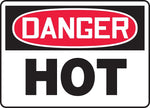 Accuform 7" x 10" Adhesive Vinyl Safety Sign "DANGER HOT", Red/Black On White (MCPG019VS)