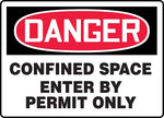 Accuform 10" x 14" Aluminum Confined Space Sign "DANGER CONFINED..", Red/Black On White (MCSP134VA)