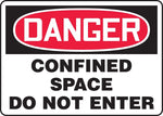Accuform 10" x 14" Aluminum Confined Space Sign "DANGER CONFINED SPACE..", Red/Black On White (MCSP230VA)