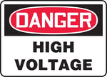 Accuform 7" x 10" Vinyl Electrical Sign "DANGER HIGH VOLTAGE", Red/Black On White (MELC113VS)