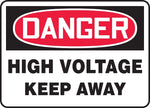 Accuform 7" x 10" Vinyl Electrical Sign "DANGER HIGH VOLTAGE KEEP..", Red/Black On White (MELC141VS)