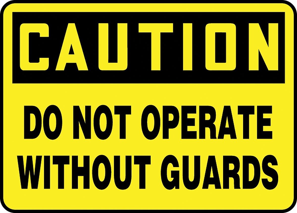 Accuform 7" x 10" Vinyl Safety Sign "CAUTION DO NOT OPERATE WI..", Black On Yellow (MEQC720VS)