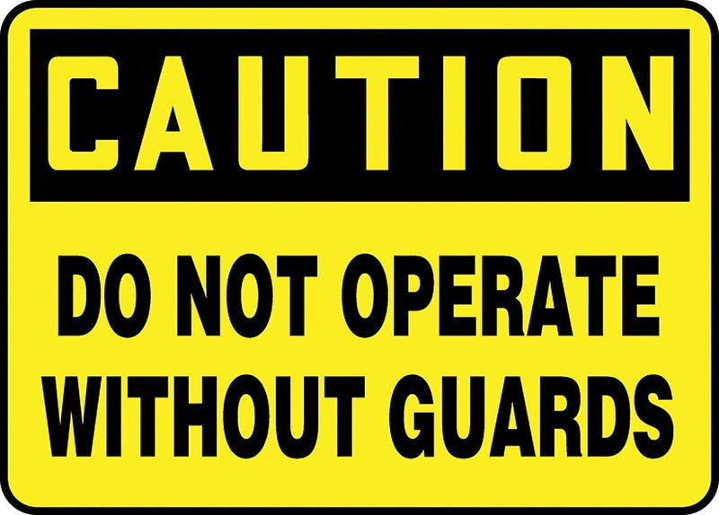 Accuform 7" x 10" Vinyl Safety Sign "CAUTION DO NOT OPERATE WI..", Black On Yellow (MEQC720VS)
