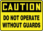 Accuform 10" x 14" Plastic Safety Sign "CAUTION DO NOT OPERATE WI..", Black On Yellow (MEQC721VP)