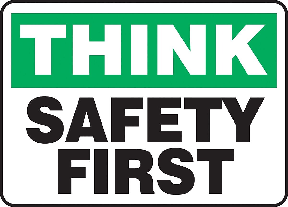 Accuform 10" x 14" Plastic Safety Incentive Sign "THINK SAFET..", Green/Black On White (MGNF940VP)