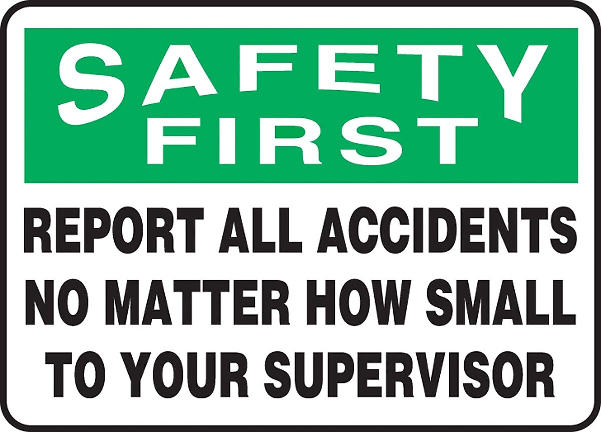 Accuform 10" x 14" Plastic Safety Incentive Sign "SAFETY FIRS..", Green/Black On White (MGSH904VP)