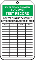 Accuform 5 3/4" x 3 1/4" RP-Plastic Equipment Status Tag "EMERGENCY..", Green/Black On White, 25/Pack (MGT207PTP)