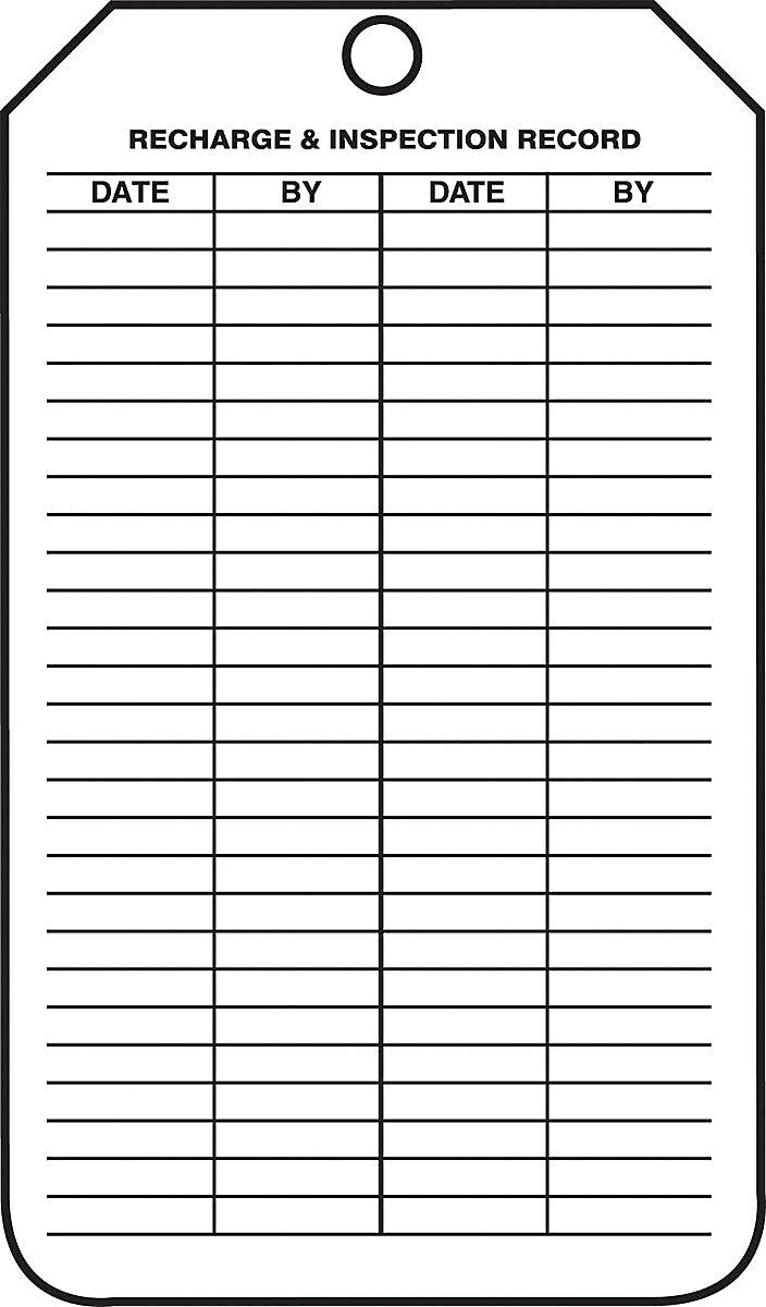 Accuform 5 3/4" x 3 1/4" RP-Plastic Fire Inspection Tag "FIRE..", Red/Black On White, 25/Pack (MGT208PTP)